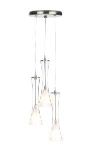 Endon 871-3P 3 Light 33W G9 Double Glass Triple Pendant