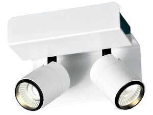 Bocaray Surface Mounted Spot / Wall Light 2 x 7W LED 3000K, 960lm, Matt White / Black, 3yrs Warranty