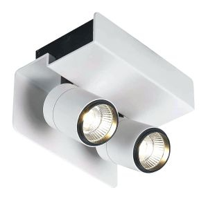 Bocaray Surface Mounted Spot / Wall Light 2 x 7W LED 4000K, 1030lm, Matt White / Black, 3yrs Warranty