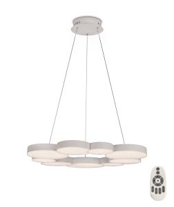 Lunas 79.5cm Pendant 80cm Diameter 76W LED 3000K, 3700lm, RF Remote Control White, 3yrs Warranty