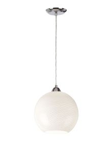 Endon 888-P Opal Swirl Glass Pendant 1 Light In Chrome