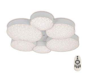 Lunas 60.5cm Flush Ceiling 61cm Diameter 54W LED 3000K, 2830lm, RF Remote Control White, 3yrs Warranty