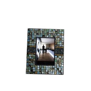 (DH) Addison Mosaic Photo frame Blue/Silver/French Gold