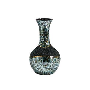 (DH) Addison Mosaic Vase Small Blue/Silver/French Gold