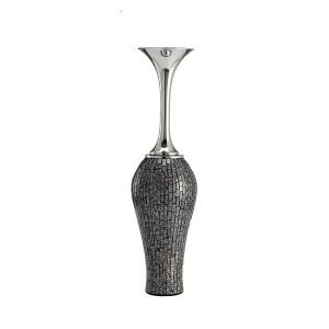 (DH) Silvia Mosaic Vase Black/Chrome