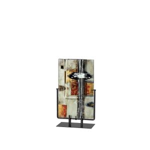 * (DH) Aleta Glass Art Vase Rectangle With Stand Multi-Colour