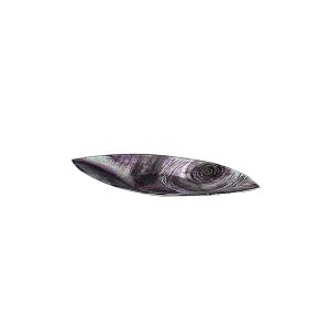 * (DH) Elvira Glass Art Boat Platter Oval Small Silver/Black/Purple