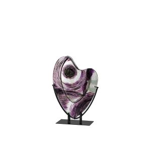 * (DH) Elvira Glass Art Vase With Stand Silver/Black/Purple