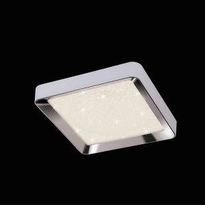 Male Flush 65cm Square 40W LED 3000K-6500K Tuneable, 3200lm, Remote Control Chrome / White / Acrylic, 3yrs Warranty