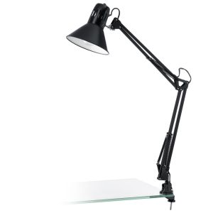 Firmo Single Light Clip On Table Lamp in Black Finish