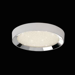 Male Flush 65cm Round 40W LED 3000K-6500K Tuneable, 3200lm, Remote Control Chrome / White / Acrylic, 3yrs Warranty