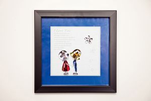 (DH) Emotion Boy And Girl, Black Frame, Amber, Blue, Clear, Red Crystal