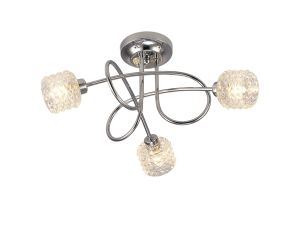 Jada Ceiling 3 Light G9 Polished Chrome/Clear Textured Glass