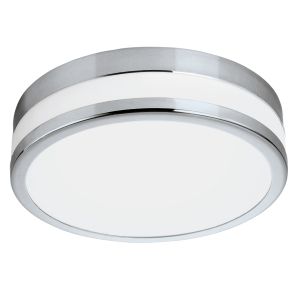 LED Palermo Integrated LED Polished Chrome IP44 Flush Ceiling Light With Glass Shades
