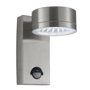 Outdoor LED Wall Light Stainless Steel Contemporary Wood Sensor