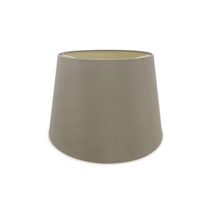 Sutton Dual Mount Round Empire, 160/200 x 150mm Faux Silk Fabric Shade, Taupe/Halo Gold
