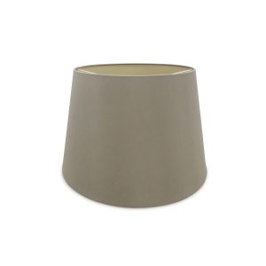 Sutton Dual Mount Round Empire, 160/200 x 150mm Faux Silk Fabric Shade, Taupe/Gino Gold