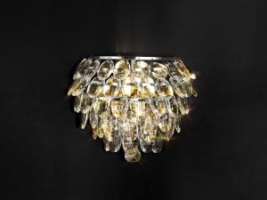 Coniston Wall Lamp, 1 Light E14, Polished Chrome/Crystal
