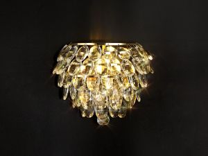Coniston Wall Lamp, 1 Light E14, French Gold/Crystal