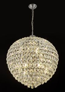 Coniston Pendant, 16 Light E14, Polished Chrome/Crystal Item Weight: 46kg