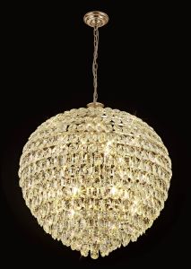 Coniston Pendant, 16 Light E14, French Gold/Crystal Item Weight: 46kg