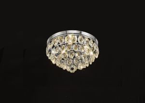 Coniston Flush Ceiling, 3 Light E14, Polished Chrome/Crystal