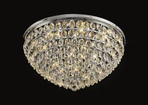 Coniston Flush Ceiling, 12 Light E14, Polished Chrome/Crystal Item Weight: 24.3kg