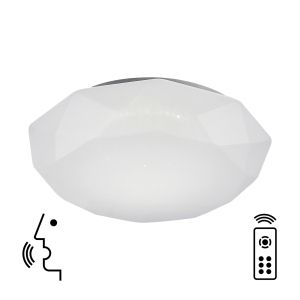 Diamante Smart Ceiling, 56W LED, 3000-5000K Tuneable White, 4000lm, Remote Control, APP, Alexa & Google Voice Control, White, 3yrs Warranty