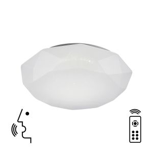 Diamante Smart Ceiling, 40W LED, 3000-5000K Tuneable White, 2600lm, Remote Control, APP, Alexa & Google Voice Control, White, 3yrs Warranty