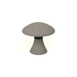 Taos Small Mushroom Bollard, 6.5W LED, 3000K, 490lm, IP65, Dark Grey Cement, 3yrs Warranty