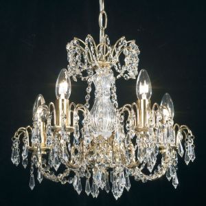 Endon 96565-BP Rumba Pendant, Brass & K9 Crystal 5 Light