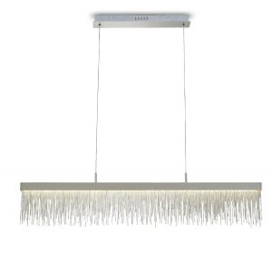 Cinna Linear Pendant 33W LED, 3000K, 3300lm, Polished Chrome / Crystal Chain, 3yrs Warranty