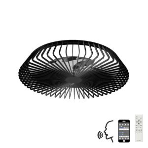 Himalaya 70W LED Dimmable Ceiling Light With Built-In 35W DC Fan, c/w Remote Control, APP & Alexa/Google Voice Control, 4900lm, Black, 5yrs Warranty