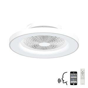 Tibet 70W LED Dimmable Ceiling Light With Built-In 35W DC Fan, c/w Remote Control, APP & Alexa/Google Voice Control, 3900lm, White, 5yrs Warranty