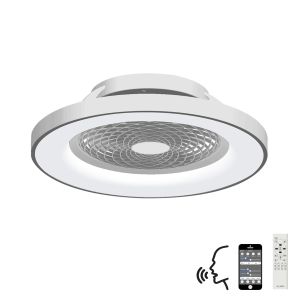 Tibet 65cm 70W LED Dimmable Ceiling Light With 35W DC Reversible Fan,Remote, APP & Alexa/Google Voice, 3900lm, Silver, 5yrs Warranty