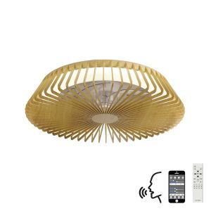 Himalaya 70W LED Dimmable Ceiling Light With Built-In 35W DC Reversible Fan, Remote, APP & Alexa/Google Voice Control, 4900lm, Wood, 5yrs Warranty