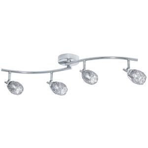 Mesh Spot I - 4 Light Spotlight Split Bar, Chrome, Mesh Shades