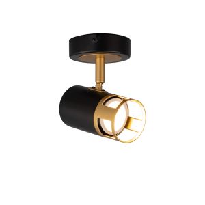 Koko 1 Light Spotlight GU10, Black / Painted Gold