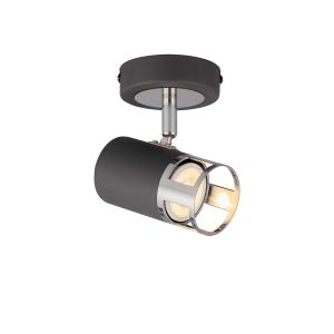 Koko 1 Light Spotlight GU10, Graphite / Polished Chrome