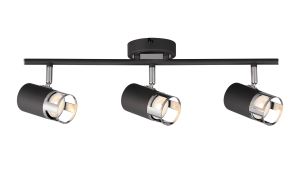 Koko 3 Light Linear Bar Spotlight GU10, Graphite / Polished Chrome
