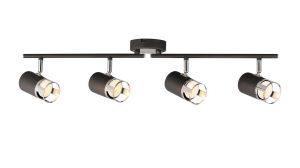 Koko 4 Light Linear Bar Spotlight GU10, Graphite / Polished Chrome