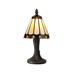 Adolfo Tiffany Table Lamp, 1 x E14, Cmozarella/Amber/Clear Crystal Shade