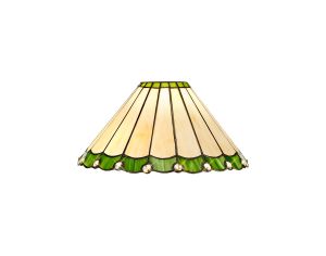 Adolfo Tiffany 30cm Non-Electric Shade, Green/Cream/Crystal. Suitable For E27 or B22 Pendants