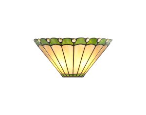 Adolfo Tiffany Wall Lamp, 2 x E14, Green/Cream/Crystal