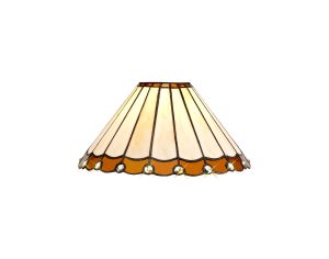 Adolfo Tiffany 30cm Non-Electric Shade, Amber/Cream/Crystal. Suitable For E27 or B22 Pendants