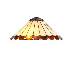 Adolfo Tiffany 40cm Shade Only Suitable For Pendant/Ceiling/Table Lamp, Amber/Cream/Crystal