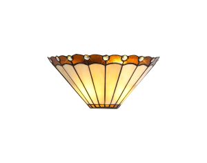 Adolfo Tiffany Wall Lamp, 2 x E14, Amber/Cream/Crystal