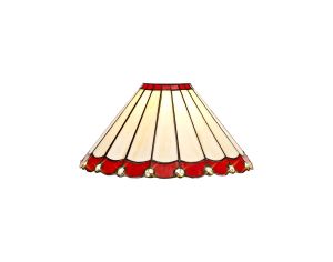 Adolfo Tiffany 30cm Non-Electric Shade, Red/Cream/Crystal. Suitable For E27 or B22 Pendants