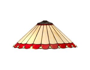 Adolfo Tiffany 40cm Shade Only Suitable For Pendant/Ceiling/Table Lamp, Red/Cmozarella/Crystal