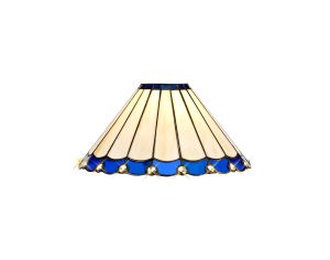 Adolfo Tiffany 30cm Non-Electric Shade, Blue/Cmozarella/Crystal. Suitable For E27 or B22 Pendants